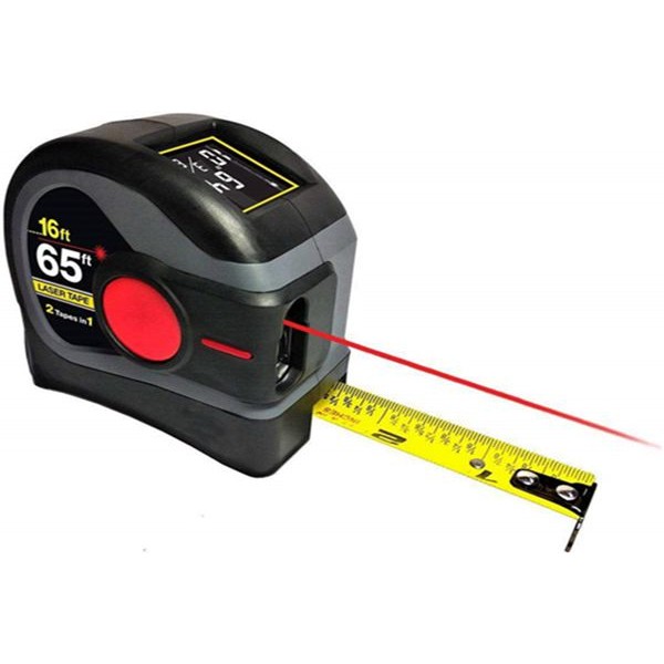 Racdde LTM2X Laser Tape Measure 2-in-1, 65 Ft Laser Measure And 16 Ft Tape Measure with Large, Easy to Read Backlit Digital Display 