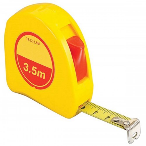 Racdde  KTS12-3.5M-N ABS Plastic Case Yellow Measuring Pocket Tape, Metric Graduation Style, 3.5m Length, 12.7mm Width, 1.58mm Graduation Interval 