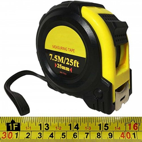 25 FT Tape Measure, Racdde Measuring Tape with Impact Resistant Rubber Covered Case, Strong Lock, Compatible with Inch and Metric 