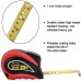 Racdde Tape Measure, 25ft Retractable Measuring Tape Ruler with Self-Lock System & Shock-Absorbent Solid Rubber Case 