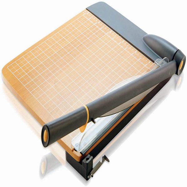 Racdde ACM15106 TrimAir Titanium Wood Guillotine Paper Trimmer with Anti-Microbial Protection, 12" 