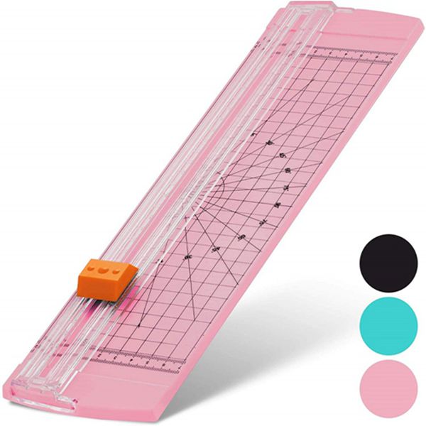 Racdde 12 inch Paper Trimmer, A4 Size Paper Cutter with Automatic Security Safeguard for Coupon, Craft Paper and Photo (Pink) 