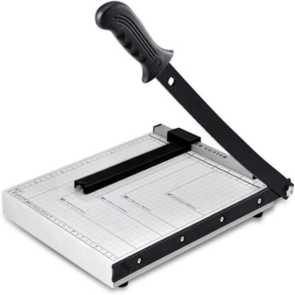 Racdde Paper Cutter A4 Paper Trimmer Photo Guillotine Craft Machine with Heavy Duty Gridded Base 12'' Cut Length and 10 Sheet Capacity for Home Office 