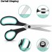Racdde Scissors, 8" Multipurpose Scissors 3 Pack, Ultra Sharp Blades, Comfort-Grip Handles, Sturdy and Sharp Scissors for Office Home School Art Craft Sewing (Black Red, Black Green, Black Blue) 