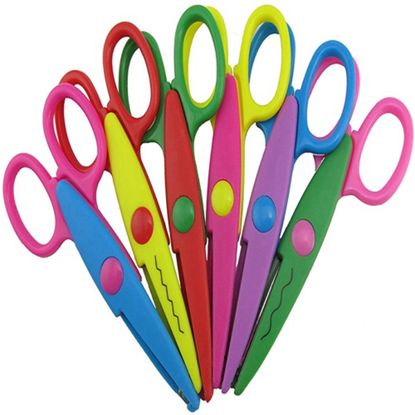 Racdde Pack of 6 Assorted Colors Kids Smart Paper Edger Scissors for Teachers, Students, Crafts, Scrapbooking, DIY Photos, Album, Decorative 
