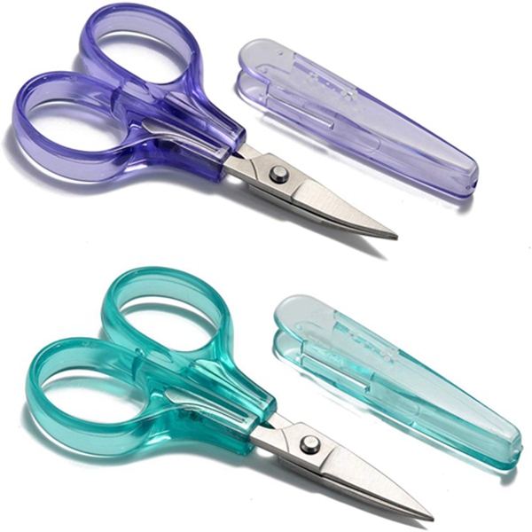 Racdde Sharpest and Precise Stainless Steel Curved & Straight Thread Cutting Scissors with Protective Cover - Ideal for Embroidery, Quilting, Sewing & Any Crafting 