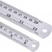 Racdde Stainless Steel Ruler and Metal Rule Kit with Conversion Table (Silver, 12 Inch, 6 Inch) 