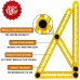 Racdde Angle Layout Measuring Ruler- Ultimate Irregular Shape Copy Tool-Universal Angularizer Ruler - Easy Angle Ruler-Multi Angle Measuring Tool-ABS Bolts and Nuts-Ultimate Template Tool(Yellow) 