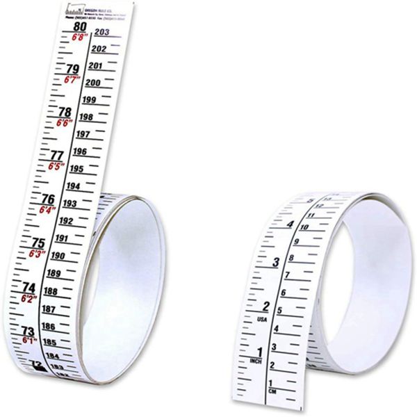 Racdde Height Rule – Fractional/Metric – 80 Inch/203 Centimeter Long – White 