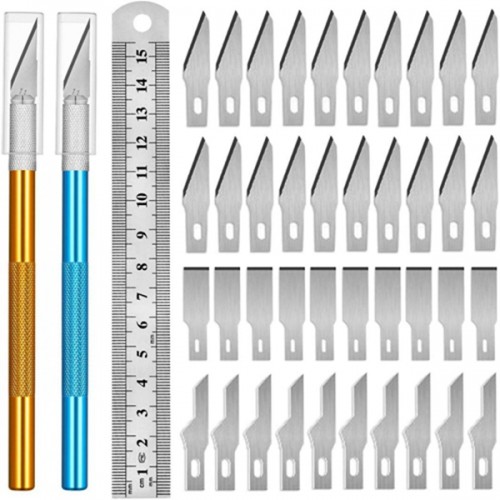 Racdde Exacto Knife Upgrade Precision Carving Craft Knife Hobby Knife Exacto Knife Kit 40 Spare Exacto Knife Blades for Art, Scrapbooking,Stencil 