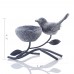 Racdde Votive Candle Holders, Vintage Home Decor Centerpiece, Iron Branches, Resin Bird and Nest, Tabletop Decorative TeaLight Candle Stands (Grey Black) 