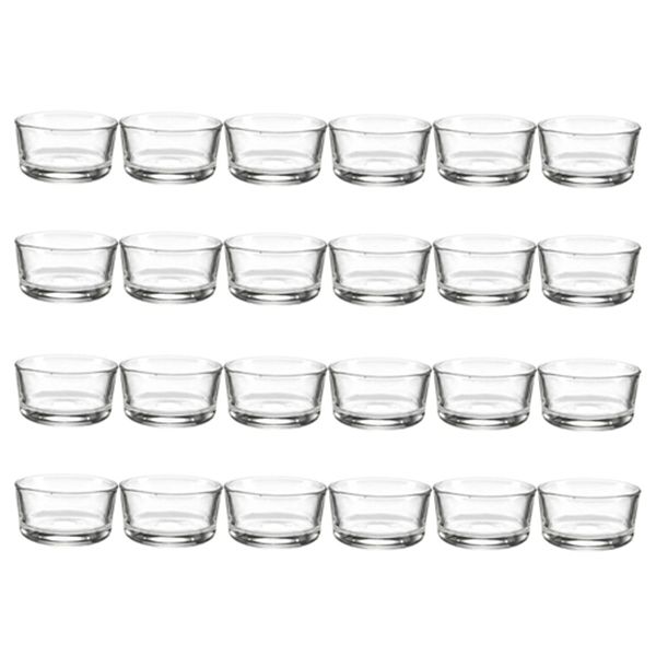 Racdde Clear Glass Tealight Candle Holders (24 Pack) 1 x 2 Inches 