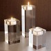 Racdde Large Crystal Candle Holders Set of 3, 3.1/4.7/6.2 inches Height, Elegant Heavy Solid Square Tealight Holders Set Centerpieces for Home Decoration, Wedding and Anniversary 