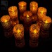 Racdde Votive Candle Holders - Flameless Tea Light Votive Wraps- 48 Black Colored Laser Cut Decorative Wraps Flickering LED Battery Tealight Candles (not Included) 