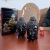 Racdde Ceramic Buddha Head Essential Oil Burner with Candle Spoon Black Set of 2, Aromatherapy Wax Melt Burners Oil Diffuser Tealight Candle Holders Buddha Ornament for Yoga Spa Home Bedroom Decor Gift 