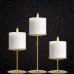 Racdde Gold Candle Holders Set of 3 Candelabra with Iron-3.5" Diameter Ideal for Pillar LED Candles 