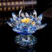 Racdde Blue Crystal Lotus Flower Tealight Candle Holder Centerpieces Dia Approx 4.5" 