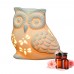 Racdde Owl Shape Ceramic Tea Light Holder/Wax Melt Warmer, Aromatherapy Essential Oil Burner, Great Decoration for Living Room, Balcony, Patio, Porch & Garden 