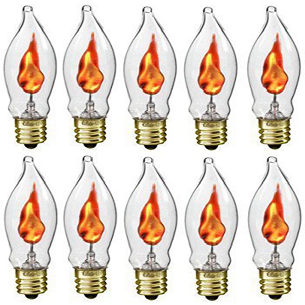 Racdde Flickering Flame Shaped Bulbs Menorah Replacement Bulbs (10-Pack) 