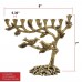 Racdde Vintage Aluminum Candle Menorah - Fits All Standard Chanukah Candles - Tree of Life Design with Antique Gold Finish 