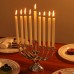 Racdde Hanukkah Menorahs with 9 Branches, Sliver Chanukah Menorah Fits All Standard Hanukkah Candles, Resin Made with Metal Cover 
