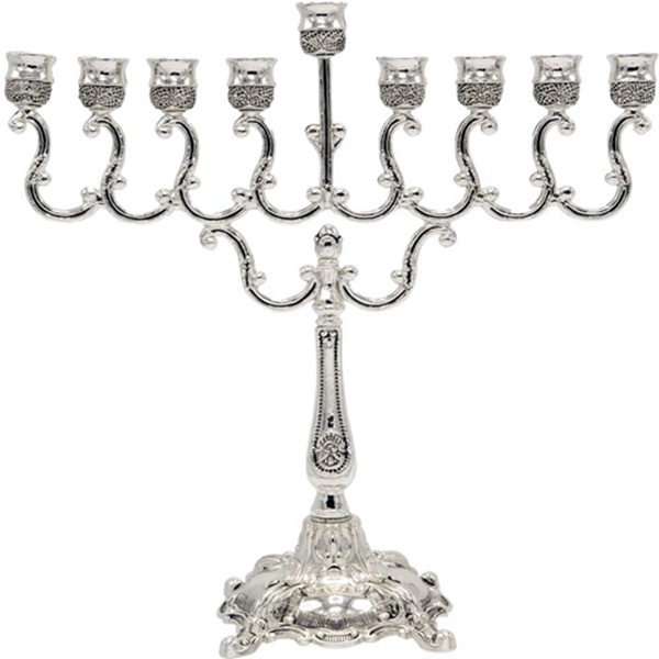 Racdde Lowest Priced Menorah Traditional Hanukkah Silver Plated Elegant Design Chanukah 