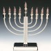 Racdde Classic Highly Polished Chrome Plated Electric Menorah with Flickering Bulbs, Gray 