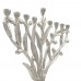 Racdde Menorah Olive Tree Design - Polished Silvertone 