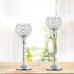 Racdde Set of 2 Silver Crystal Pillar Votive Candle Holders Candelabra Dining Room Table Centerpiece Decoration Christmas Decoration / Christmas Gifts Gifts Boxed 