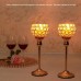 Racdde Gold Crystal Votive Candle Holders for Fireplace Coffee Table Mantle Decor Centerpieces,Pair of 2 