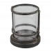 Racdde Industrial Black Metal Cage Pillar Candle Holder with Removable Glass Hurricane, Decorative Rustic Design for Wedding Decorations, Parties, or Everyday Home Decor, Small 