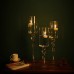 Racdde Set of 3 Stemmed Glass Candle Holder Elegant Hurricane Pedestal Tea Light Holders 