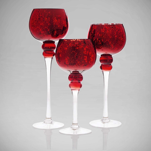 Racdde Collection Red Hurricane set of 3 Centerpiece Designer Decorative Candle Holder 
