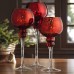 Racdde Collection Red Hurricane set of 3 Centerpiece Designer Decorative Candle Holder 