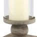 Racdde Vintage Zinc Metal Pillar Candle Holder with Removable Glass Hurricane, Decorative Rustic Design for Wedding Decorations, Parties, or Everyday Home Decor, Small 