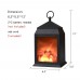 Racdde Decorative Realistic Fireplace Lantern and Battery Operated USB Operated 6 Hour Timer Included Tabletop Fireplace Lantern Indoor/Outdoor Fireplace Lamp 1 PC Black 