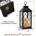 Racdde 14" Vintage Candle Lantern with LED Flickering Flameless Candle (Black, 6hr Timer) - Tabletop Lantern Decorative Outdoor - Candle Lantern Battery Operated - Hanging Lantern for Gazebo BZX 