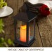 Racdde 14" Tall Vintage Decorative Lantern with LED Pillar Candle (Black, Batteries Included) - Waterproof Lanterns Large Lanterns Decorative Outdoor Lanterns - Hanging Candle Lantern Indoor 
