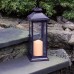 Racdde Traditional Metal Lantern with LED Candle, Warm Black 