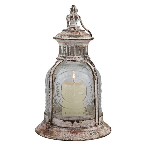 Racdde Antique White Metal Candle Lantern, Decoration for Birthday Parties, a Rustic Wedding Centerpiece, or Create a Relaxing Spa Setting, for Indoor or Outdoor Use 