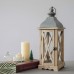 Racdde 6 x 6 x 20 Inches Wood Wooden Decorative Candle Lantern Vintage Rustic Large Hanging Candle Holder for Indoor Outdoor Use 