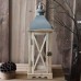 Racdde 6 x 6 x 20 Inches Wood Wooden Decorative Candle Lantern Vintage Rustic Large Hanging Candle Holder for Indoor Outdoor Use 