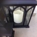 Racdde Indoor/Outdoor Lombard Candle Lanterns, Powder Coated Steel Frame & Tempered Glass Panes, Black, Assorted Set of 3 