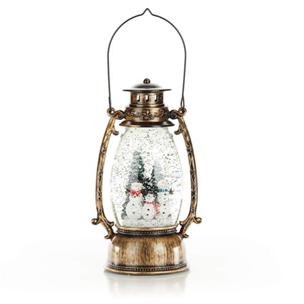 Racdde Christmas Light-Up Snow Globe Lantern - Snowman Family - 9.5 Inches 