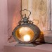 Racdde Metal Round Hanging Candle Lantern with Curved Glass Insert 