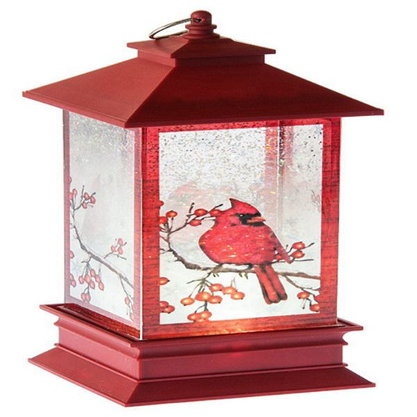 Racdde Lighted LED Shimmer Cardinal Lantern Christmas Decor Standard 