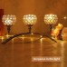 Racdde Gold Crystal Candle Holders / 3-Candle Candelabras,Coffee Table Decorative Centerpieces for Living Room /Dinning Room Christmas decoration / Christmas gift Table Decoration,Wedding Gifts 