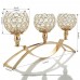 Racdde Gold Crystal Candle Holders / 3-Candle Candelabras,Coffee Table Decorative Centerpieces for Living Room /Dinning Room Christmas decoration / Christmas gift Table Decoration,Wedding Gifts 
