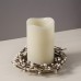 Racdde Christmas Candle Rings for Pillars - White Pip Berry on Rustic Twig Wreath, Fits Up to 3 Inch Pillar Candles, Holiday Table Decor or Wedding Centerpiece, Set of Three 