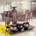 Racdde Dublin Decorative Candle Holder Set of 2 - Home Decor Pillar Candle Stand, Coffee Table Mantle Decor Centerpieces for Fireplace, Living or Dining Room Table, Gift Boxed (Coffee Brown) 
